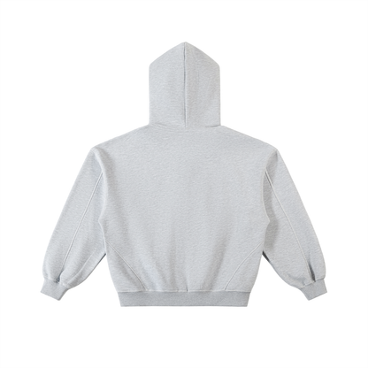 Contrast-Stitched Boxy Fleece Zip-Up