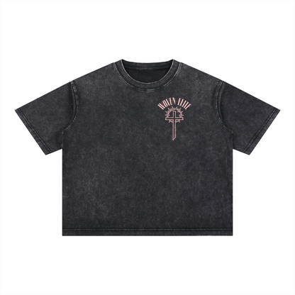 Pink Cross Mineral Wash Boxy Tee