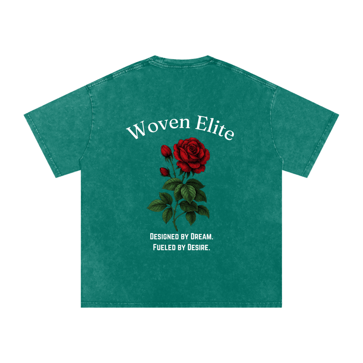 Woven Elite Rose Oversize T-Shirt - Acid Wash