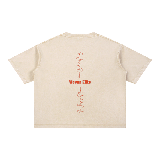 Red In Jesus Name Mineral Wash Boxy Tee