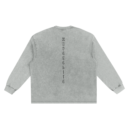Woven Elite Simple CTM Oversize Long Sleeve T-shirt - Snow Washed