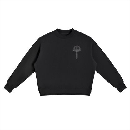 Classic Cross Fleece Side Slit Crewneck