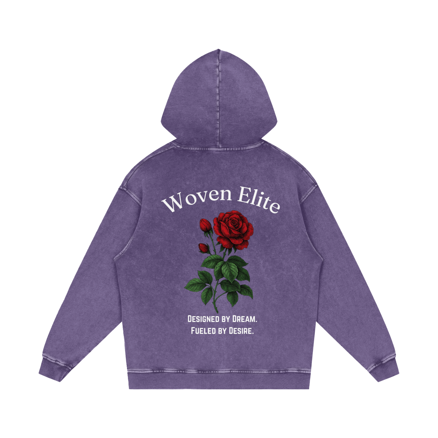 Woven Elite Rose Oversize Hoodie - Acid Wash