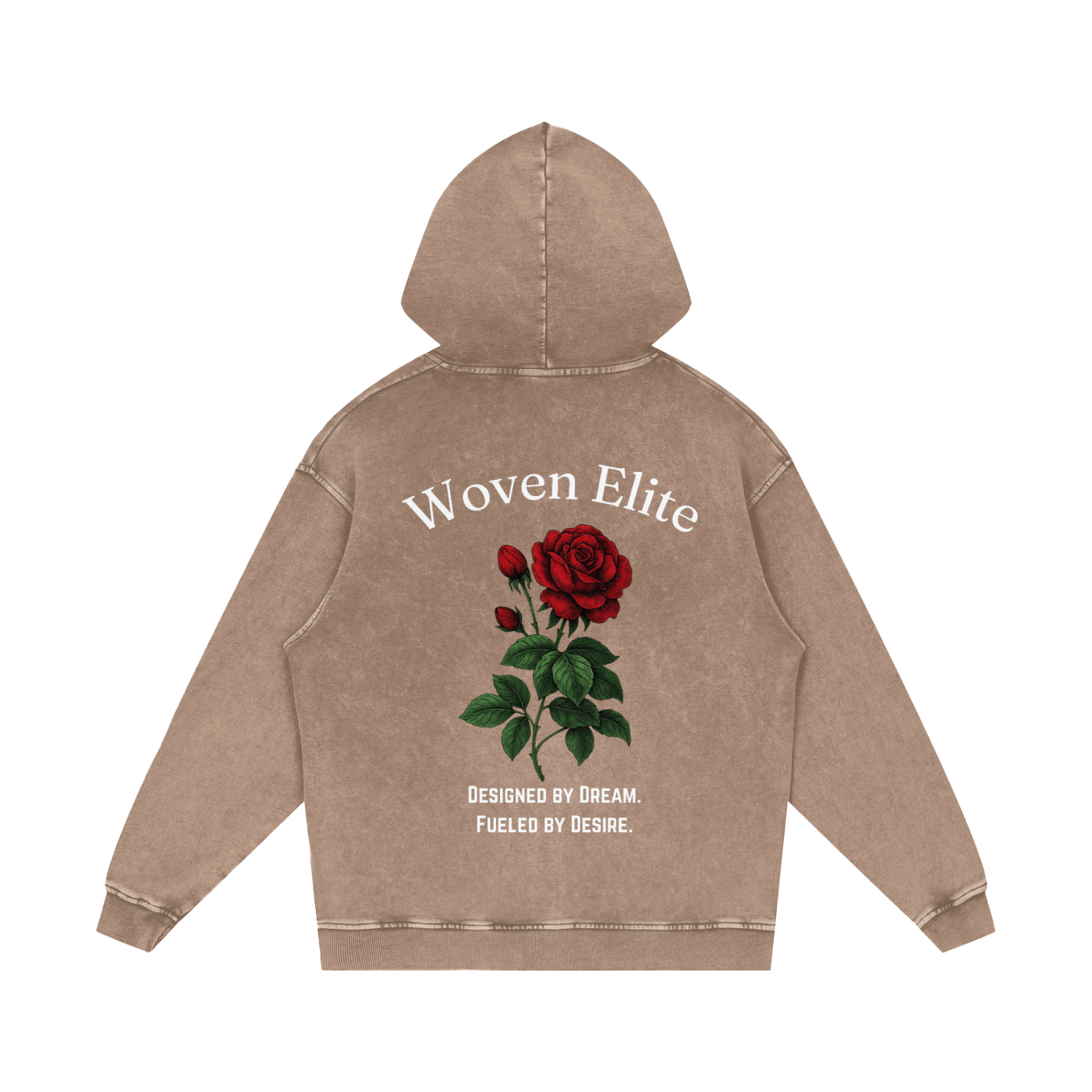 Woven Elite Rose Oversize Hoodie - Acid Wash