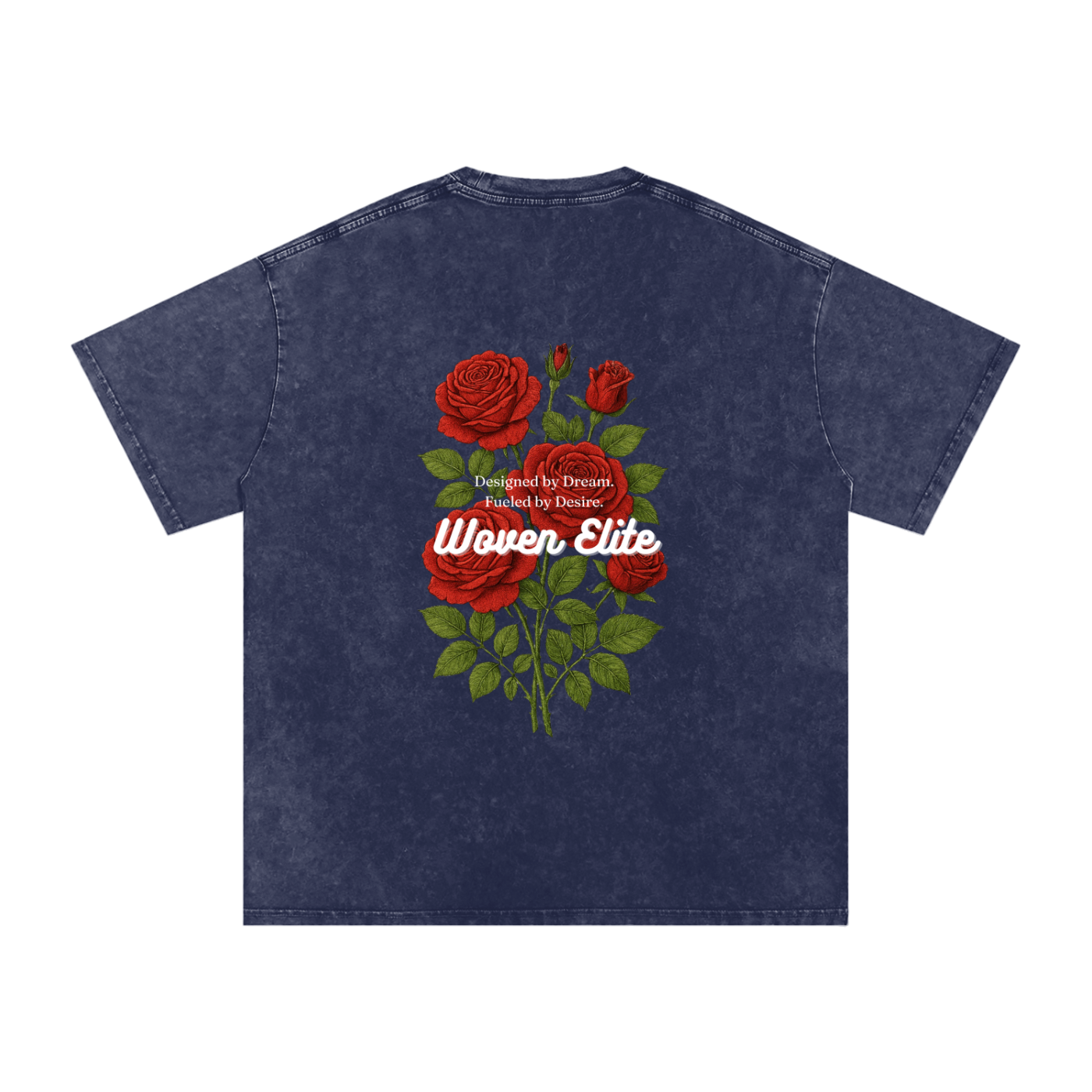 Woven Elite Rose Bouquet Oversize T-Shirt - Acid Wash