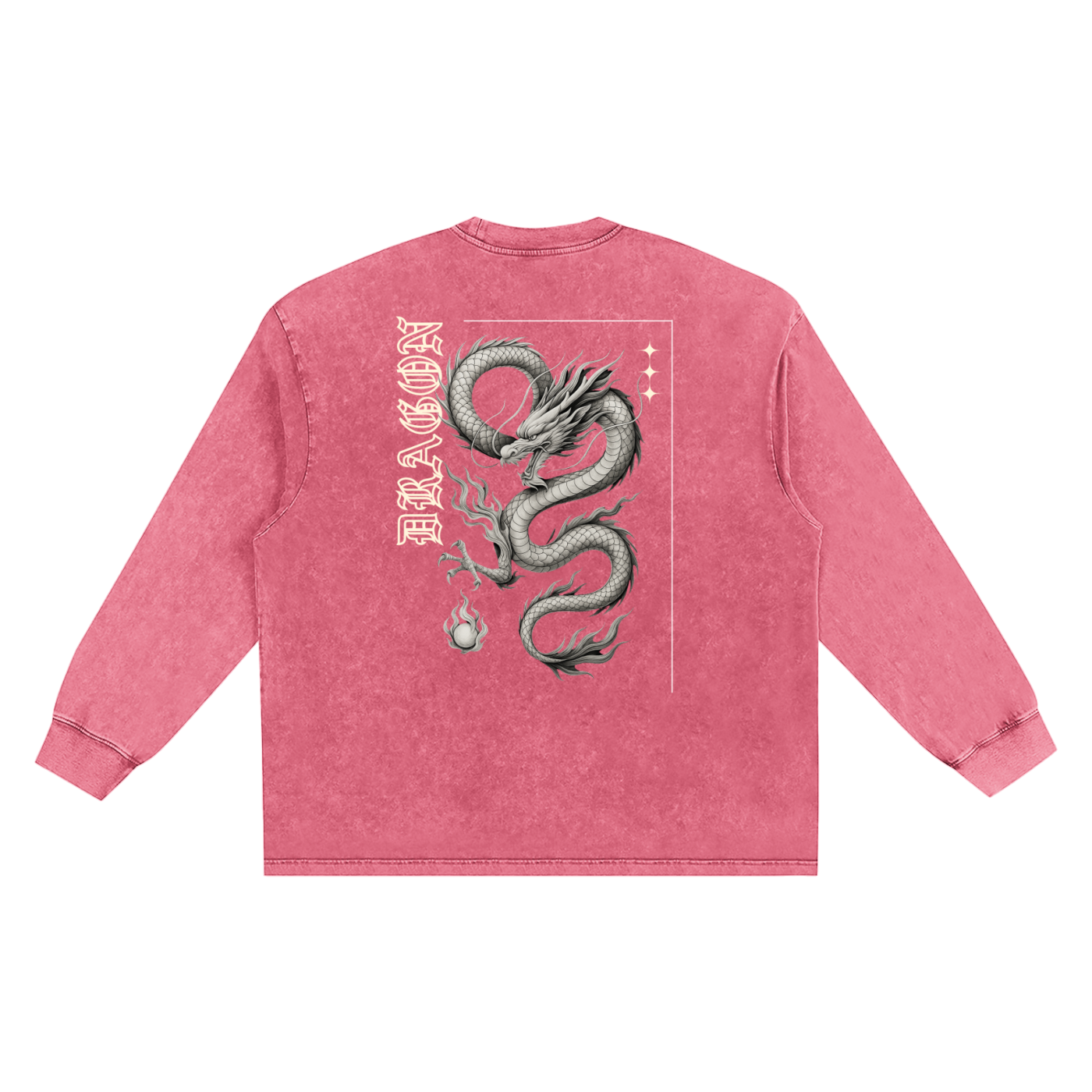 Woven Elite Dragon Oversize Long Sleeve T-shirt - Snow Washed