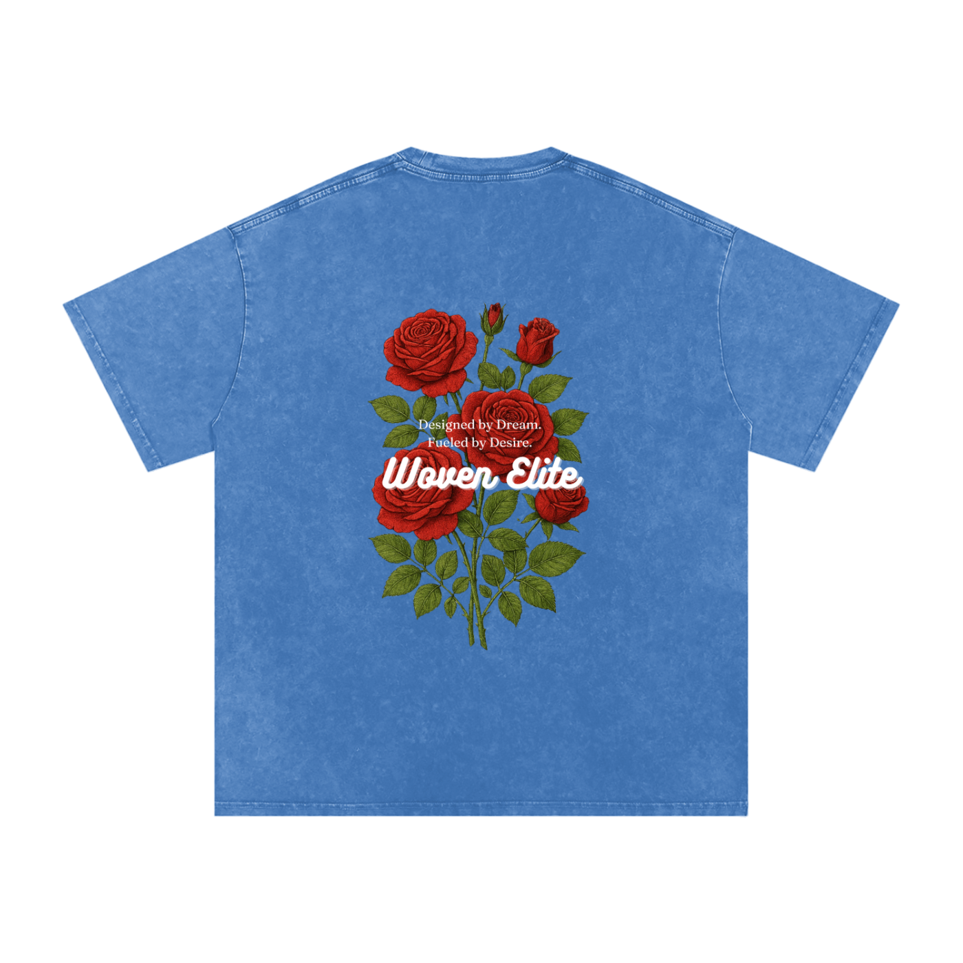 Woven Elite Rose Bouquet Oversize T-Shirt - Acid Wash