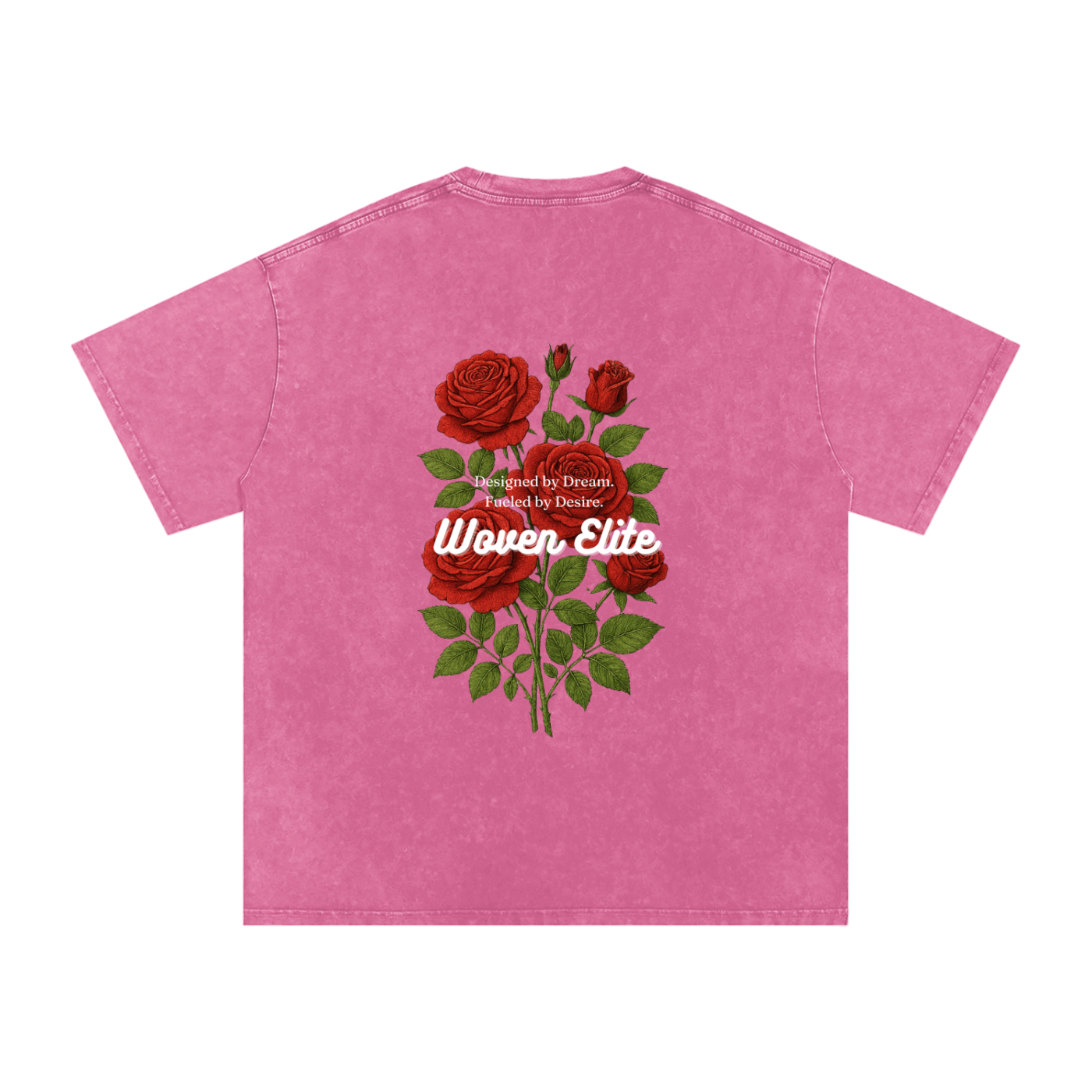Woven Elite Rose Bouquet Oversize T-Shirt - Acid Wash