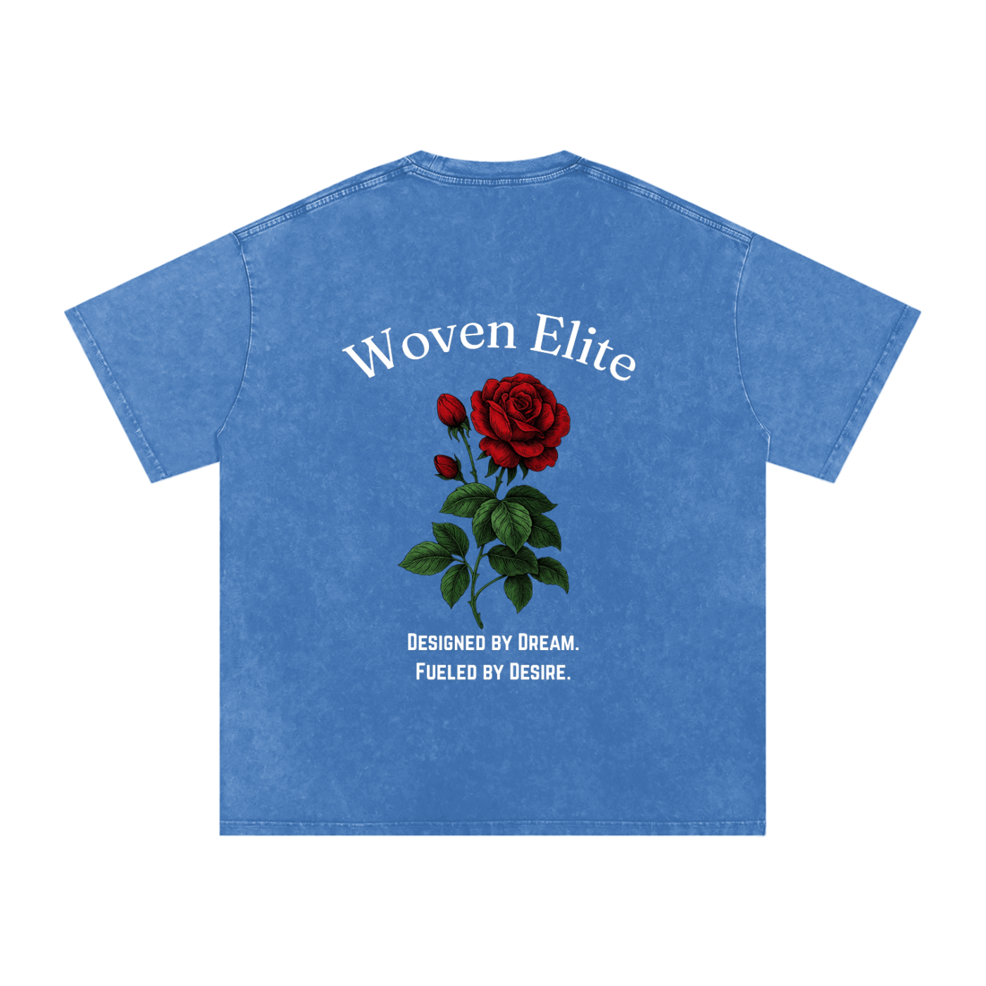 Woven Elite Rose Oversize T-Shirt - Acid Wash