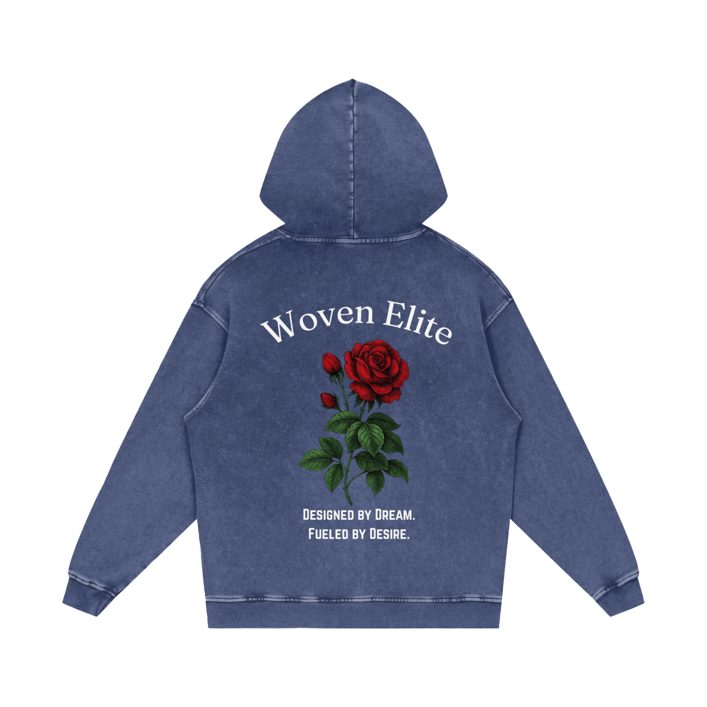 Woven Elite Rose Oversize Hoodie - Acid Wash