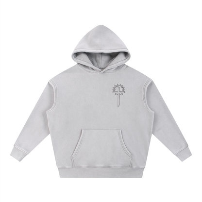 Classic Cross Acid Wash Fleece Oversize Hoodie