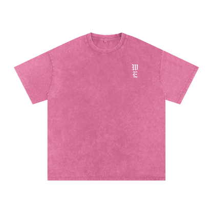 Woven Elite Rose Oversize T-Shirt - Acid Wash