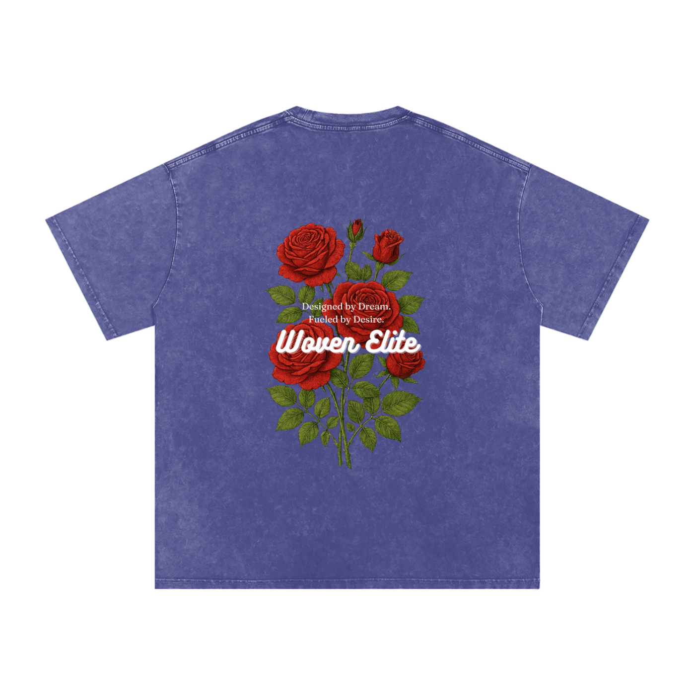 Woven Elite Rose Bouquet Oversize T-Shirt - Acid Wash
