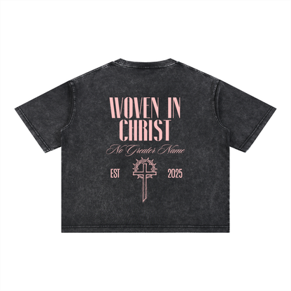 Pink Cross Mineral Wash Boxy Tee