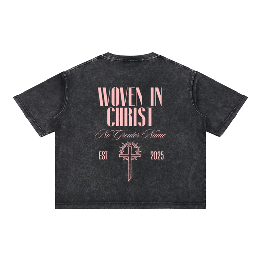 Pink Cross Mineral Wash Boxy Tee