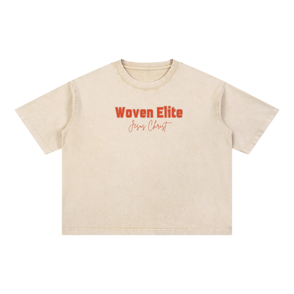 Red In Jesus Name Mineral Wash Boxy Tee