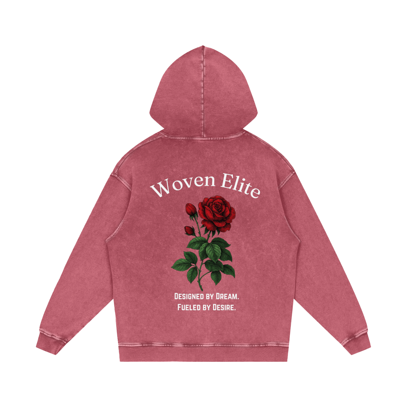 Woven Elite Rose Oversize Hoodie - Acid Wash