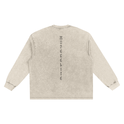 Woven Elite Simple CTM Oversize Long Sleeve T-shirt - Snow Washed