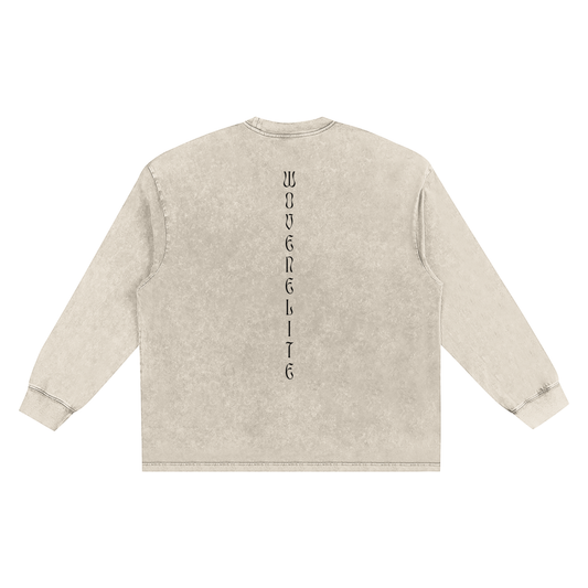 Woven Elite Simple CTM Oversize Long Sleeve T-shirt - Snow Washed