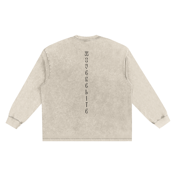Woven Elite Simple CTM Oversize Long Sleeve T-shirt - Snow Washed