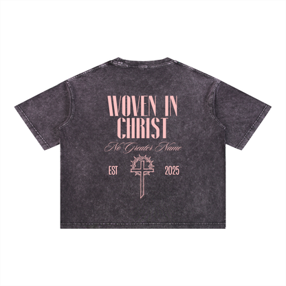 Pink Cross Mineral Wash Boxy Tee