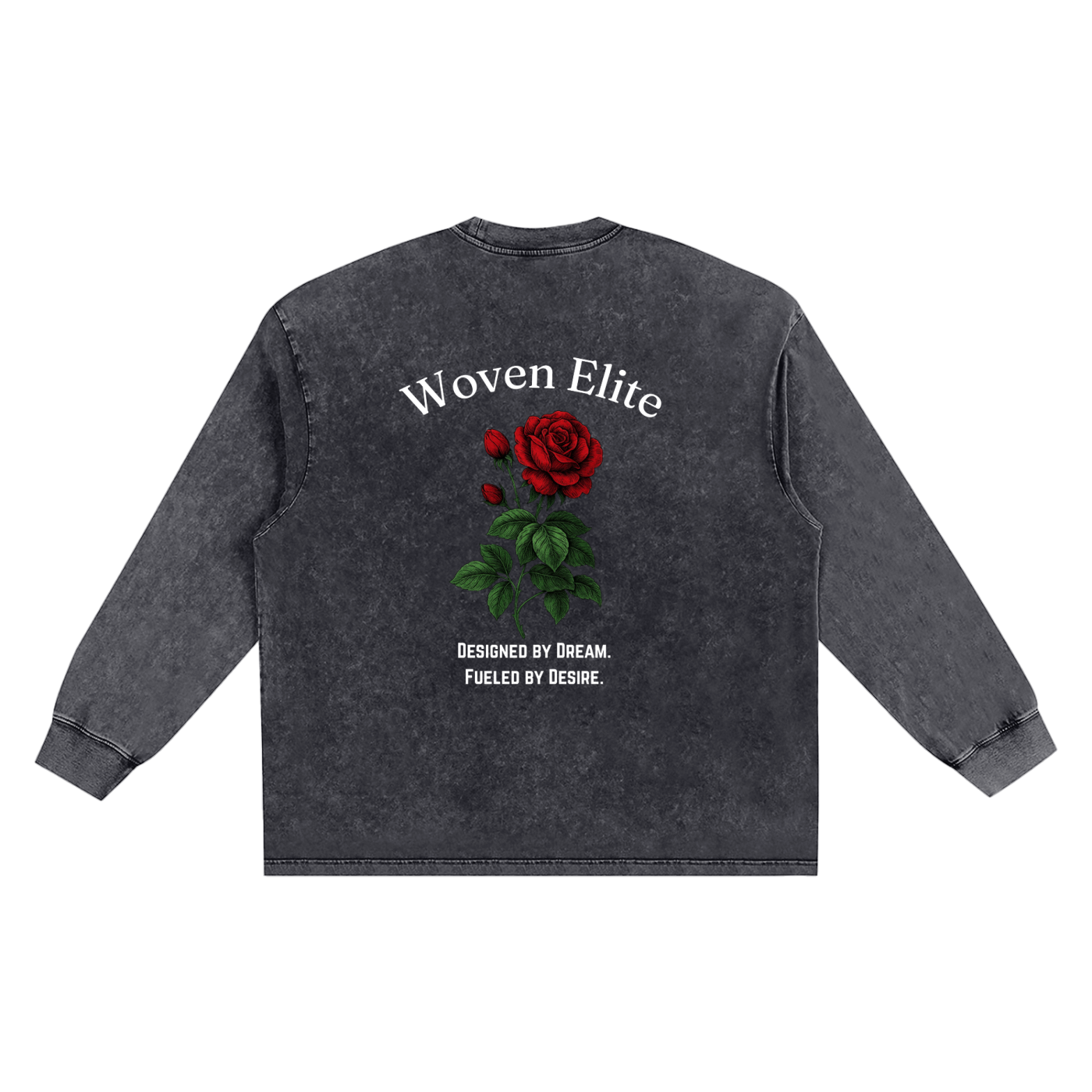 Woven Elite Rose Oversize Long Sleeve T-shirt - Snow Washed