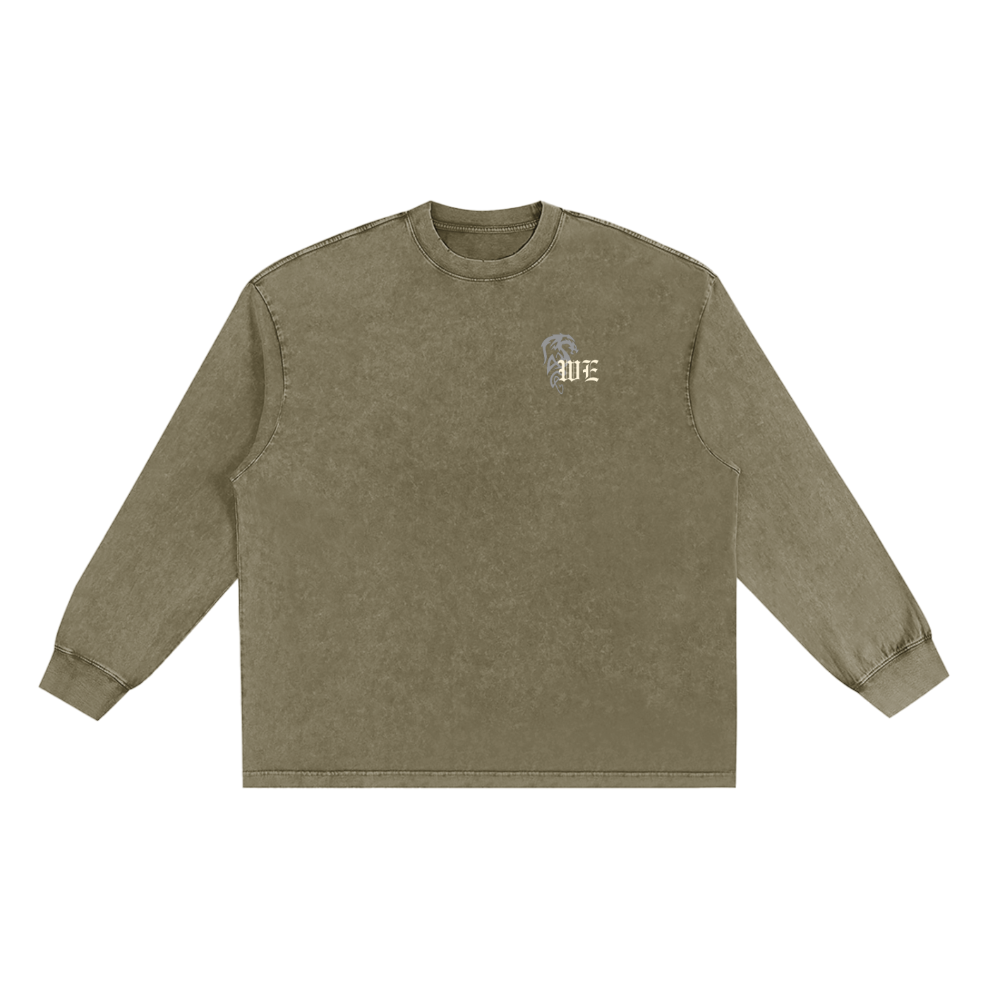 Woven Elite Dragon Oversize Long Sleeve T-shirt - Snow Washed