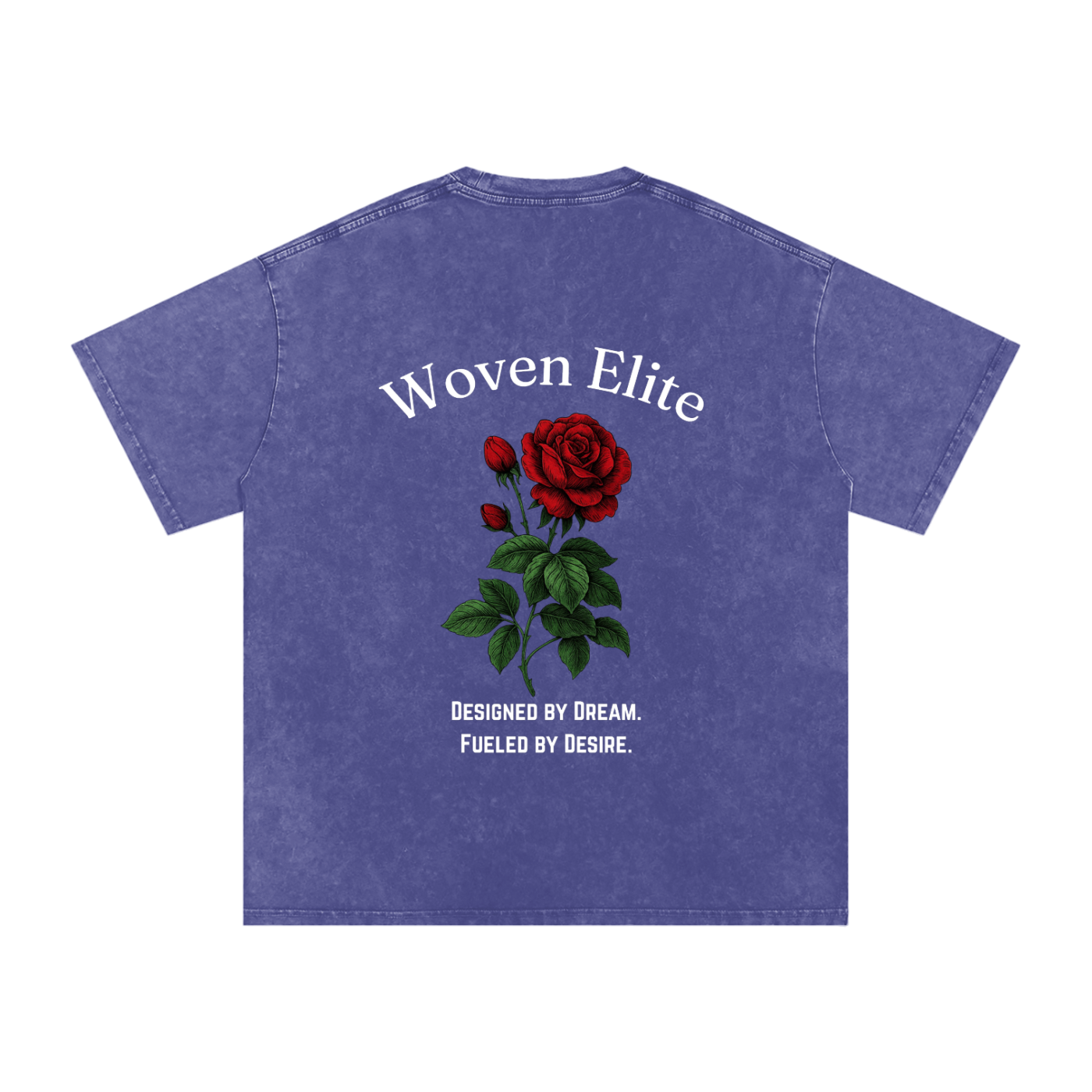 Woven Elite Rose Oversize T-Shirt - Acid Wash