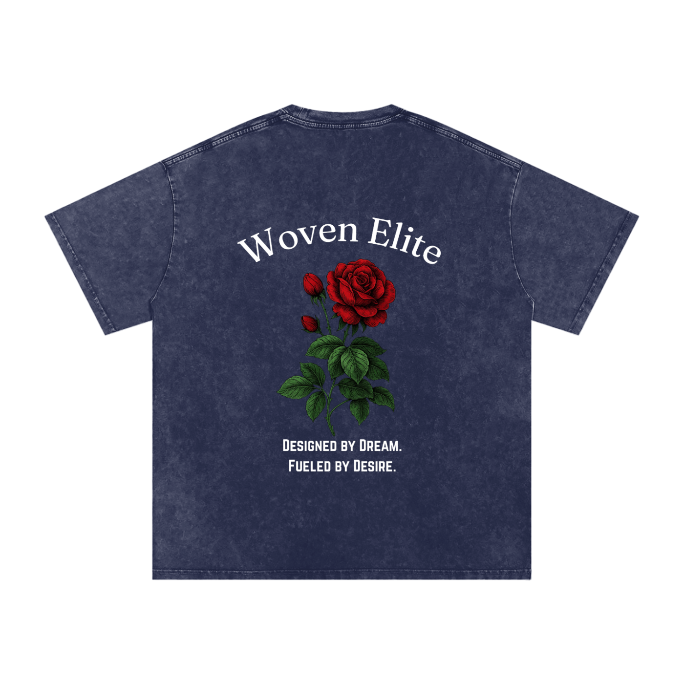 Woven Elite Rose Oversize T-Shirt - Acid Wash