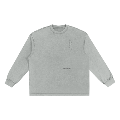 Woven Elite Simple CTM Oversize Long Sleeve T-shirt - Snow Washed