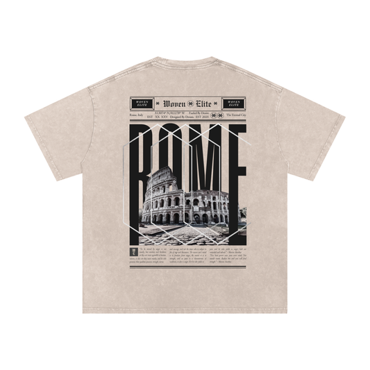 Woven Elite Rome Oversize T-Shirt - Acid Wash