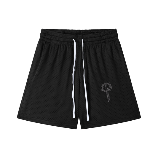 Classic Cross Mesh Drawstring Shorts
