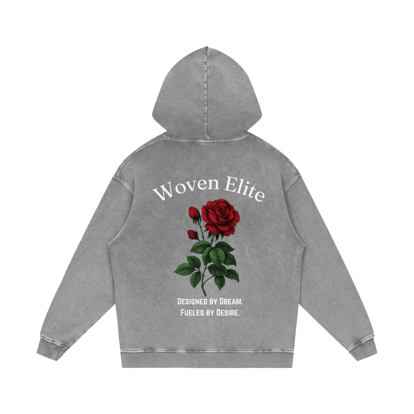 Woven Elite Rose Oversize Hoodie - Acid Wash