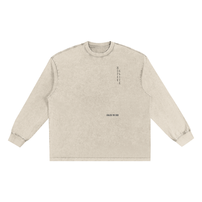 Woven Elite Simple CTM Oversize Long Sleeve T-shirt - Snow Washed