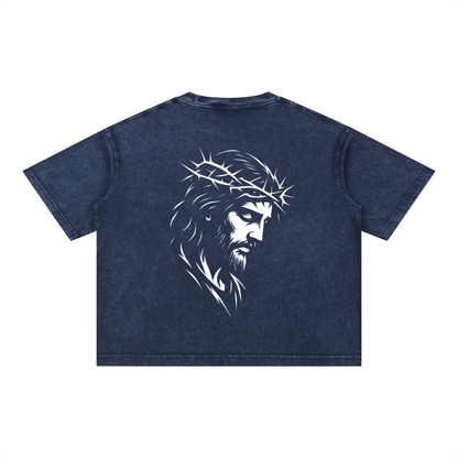 Jesus & Thorns Mineral Wash Boxy Tee