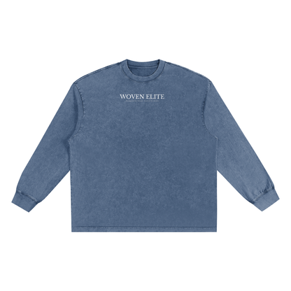 Woven Elite Rose Oversize Long Sleeve T-shirt - Snow Washed