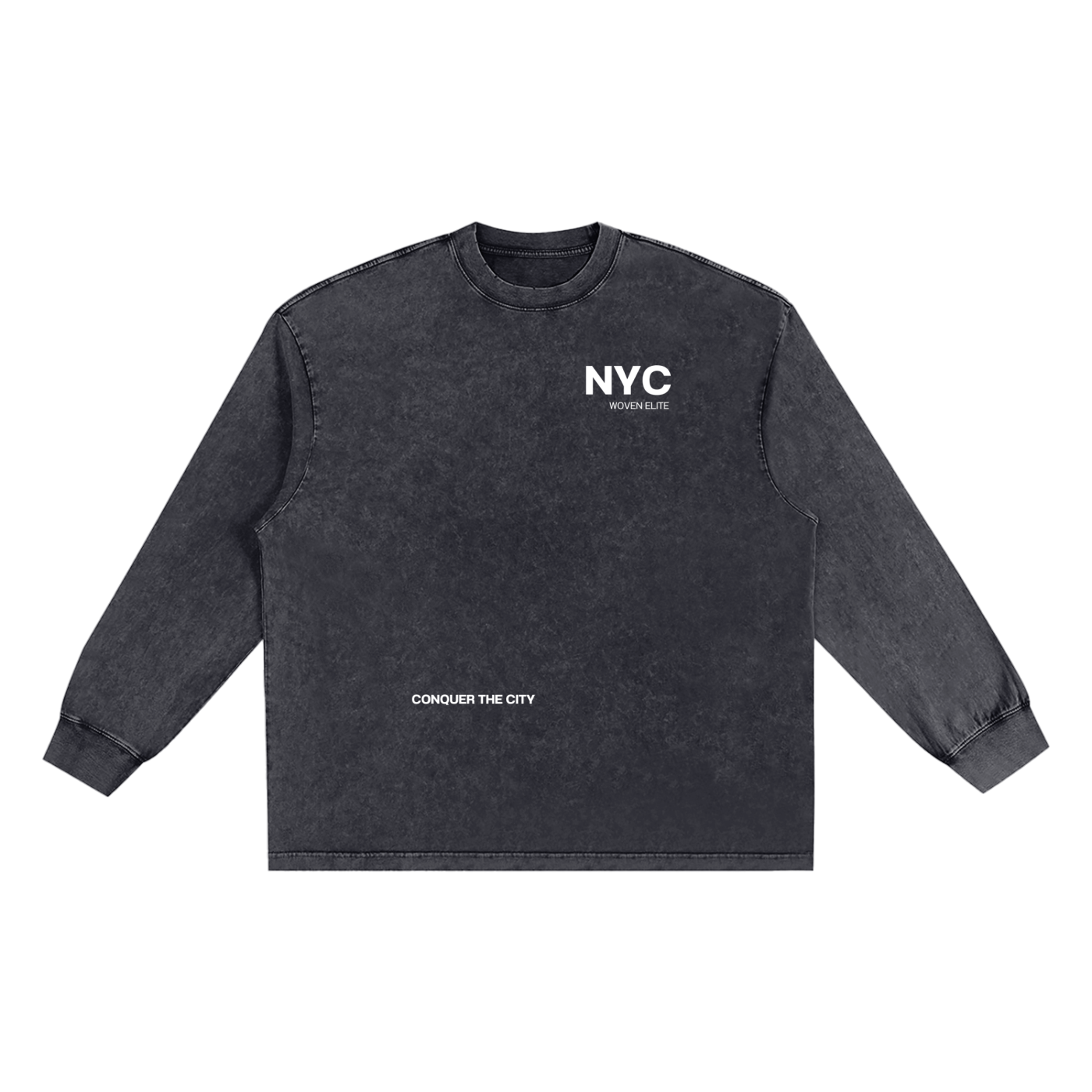 Woven Elite NYC Oversize Long Sleeve T-shirt - Snow Washed