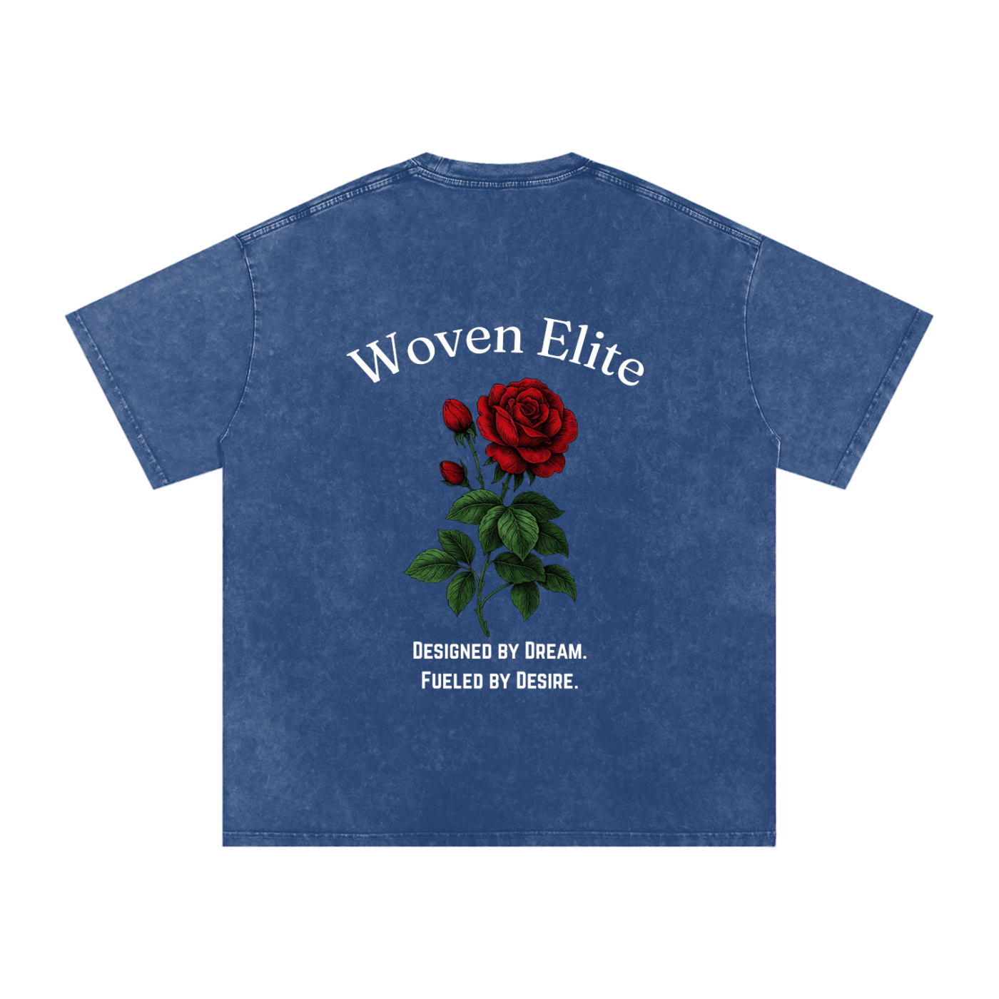 Woven Elite Rose Oversize T-Shirt - Acid Wash