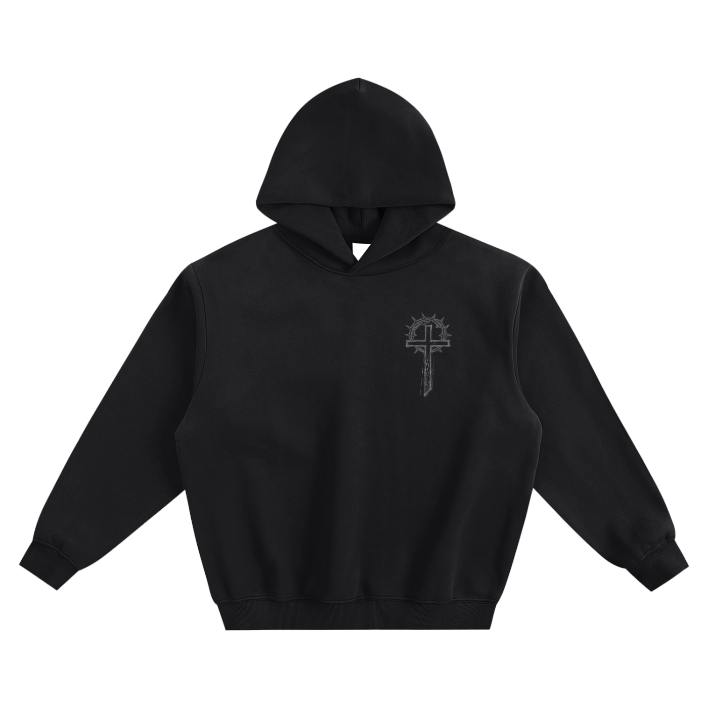 Classic Cross Fleeced Boxy Hoodie