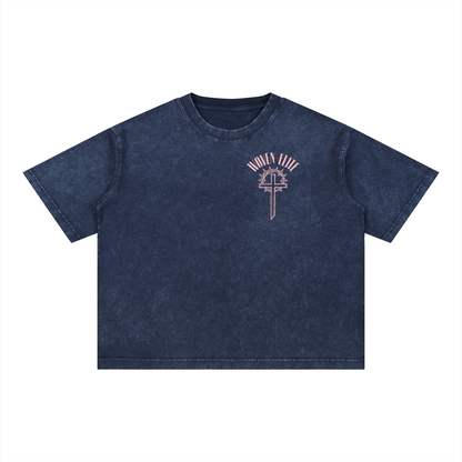 Pink Cross Mineral Wash Boxy Tee