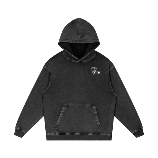 Woven Elite Dragon Oversize Hoodie - Acid Wash