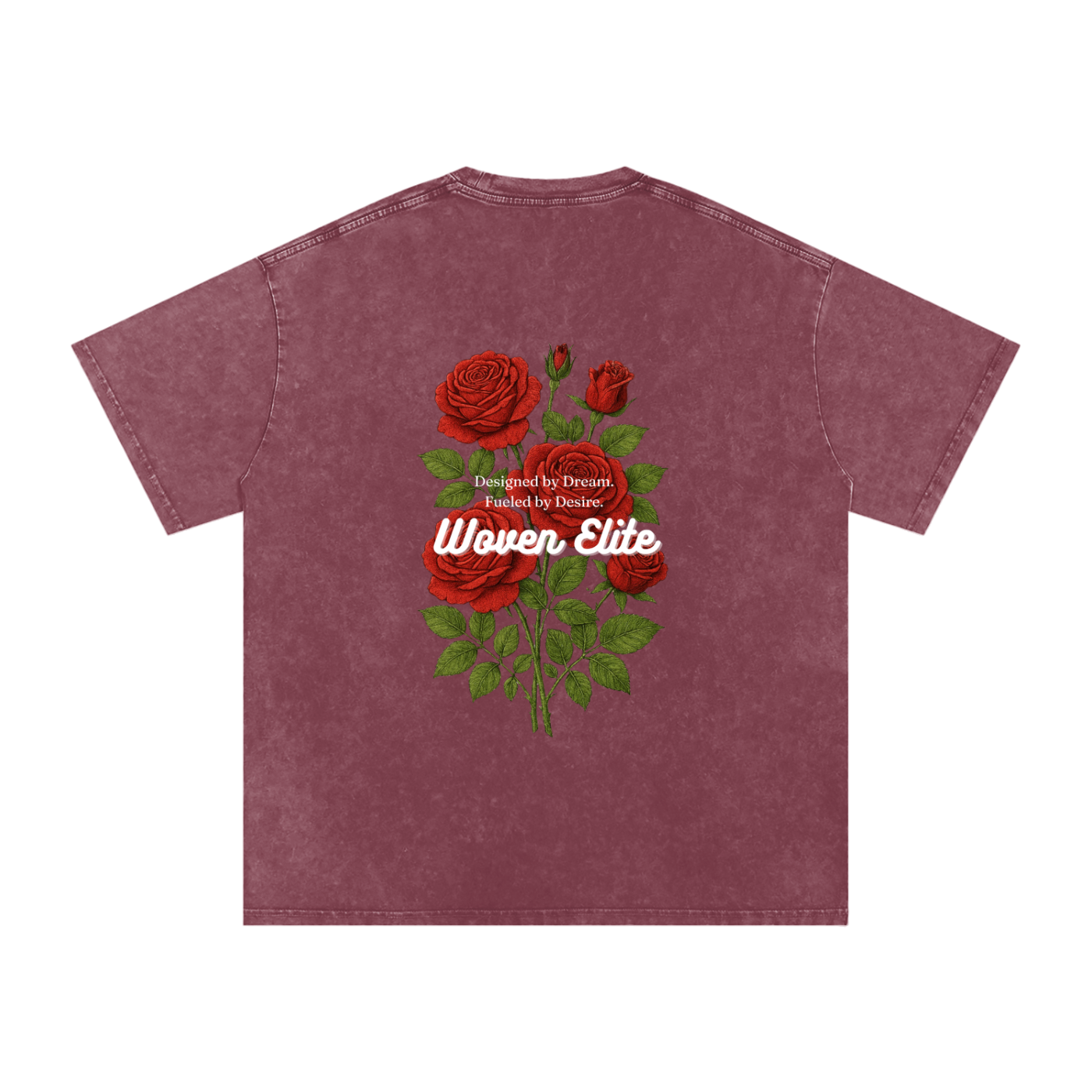 Woven Elite Rose Bouquet Oversize T-Shirt - Acid Wash