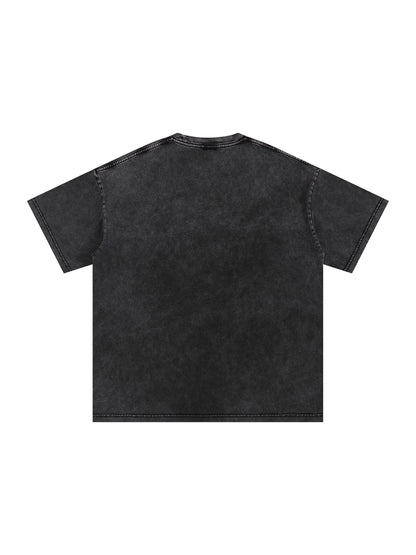 Woven Elite Rose Bouquet Oversize T-Shirt - Acid Wash