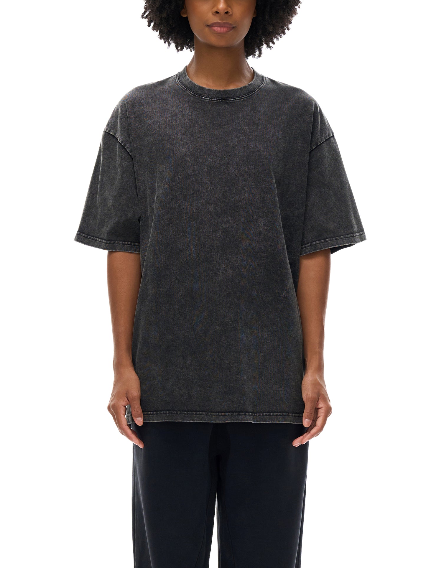 Woven Elite Rose Oversize T-Shirt - Acid Wash