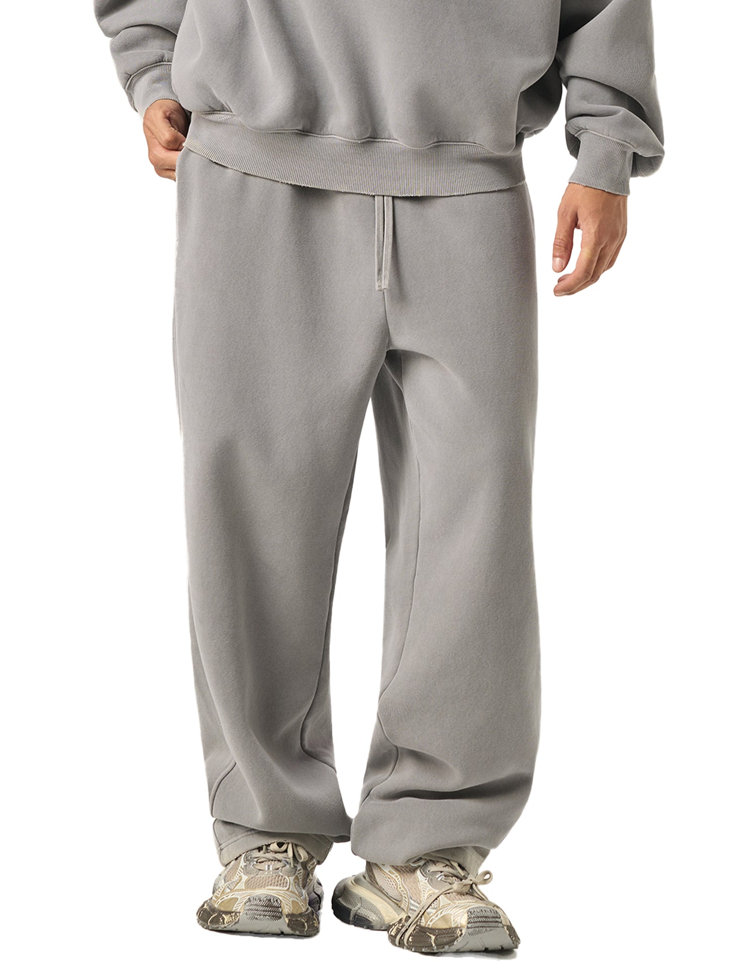 Classic Cross Frayed Enzyme Washed Fleece Sweatpants